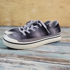 Keen Womens 9.5 Elsa VI Casual Sneakers Black White Plaid Canvas Shoes